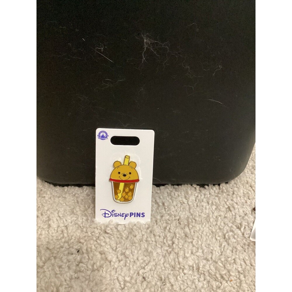 NEW Disney Parks Winnie The Pooh Boba Milk Tea Pin With a Card 2024